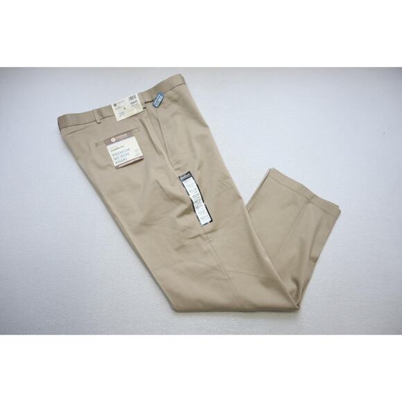 Haggar Khaki Dress Pants Classic Fit Beige Flat Mens Sz 40 x 32 NWT - Picture 1 of 8